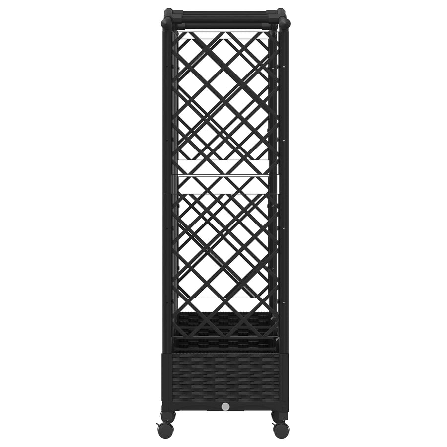 Verhoogd Bed met Trellis en Dak Zwart 203,5 x 40 x 129 cm PP