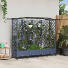 Verhoogd tuinbed 203,5x40x129 cm grijs met dak