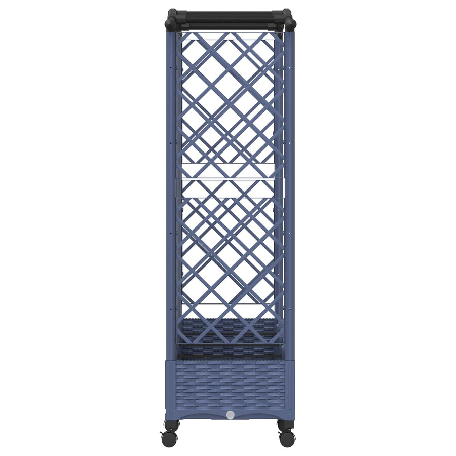Verhoogd Bed met Trellis en Dak Grijs 203,5 x 40 x 129 cm PP