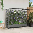 Verhoogd tuinbed met dak lichtgrijs 203.5x40x129 cm