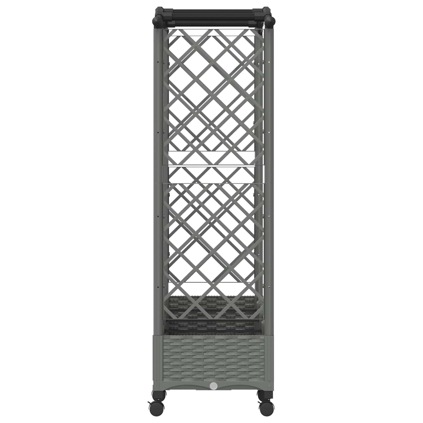 Verhoogd Bed met Trellis en Dak Lichtgrijs 203,5 x 40 x 129 cm