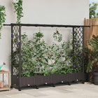 Verhoogd tuinbed met trellis 203x40x127 cm bruin PP