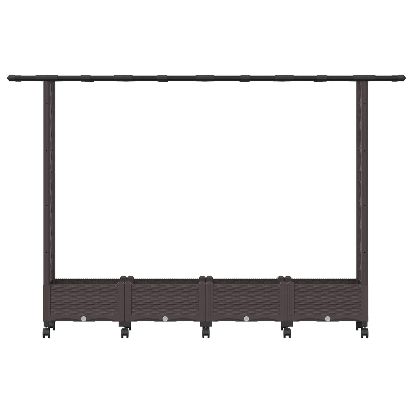 Verhoogd Bed met Trellis en Dak Bruin 203 x 40 x 127 cm PP