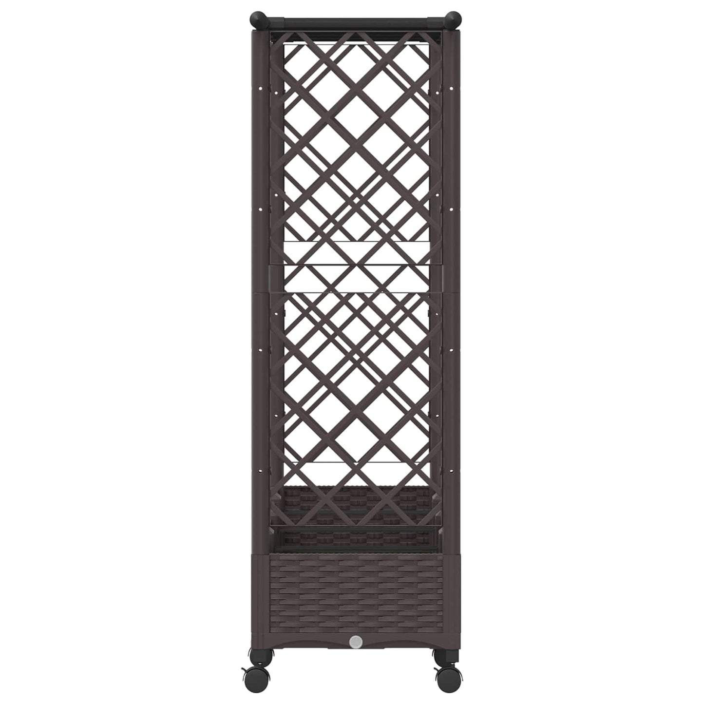 Verhoogd Bed met Trellis en Dak Bruin 203 x 40 x 127 cm PP
