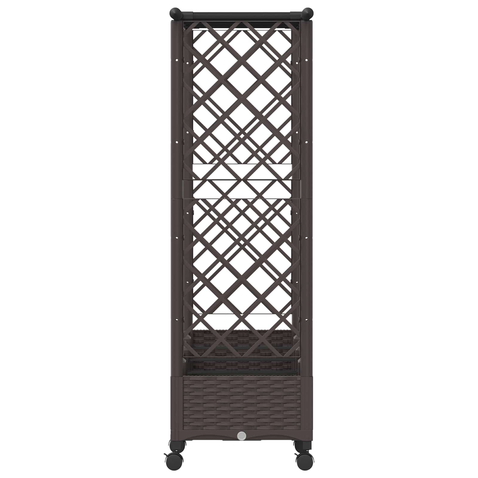 Verhoogd Bed met Trellis en Dak Bruin 203 x 40 x 127 cm PP