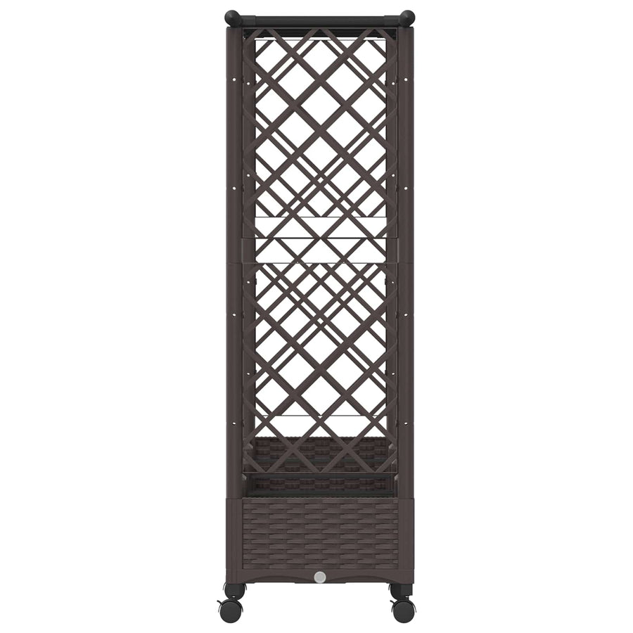 Verhoogd Bed met Trellis en Dak Bruin 203 x 40 x 127 cm PP