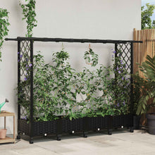 Verhoogd Bed met Trellis en Dak Zwart 203 x 40 x 127 cm PP