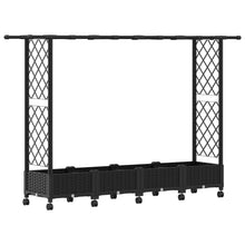 Verhoogd Bed met Trellis en Dak Zwart 203 x 40 x 127 cm PP