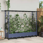 Verhoogd tuinbed grijs 203x40x127 cm met dak en trellis