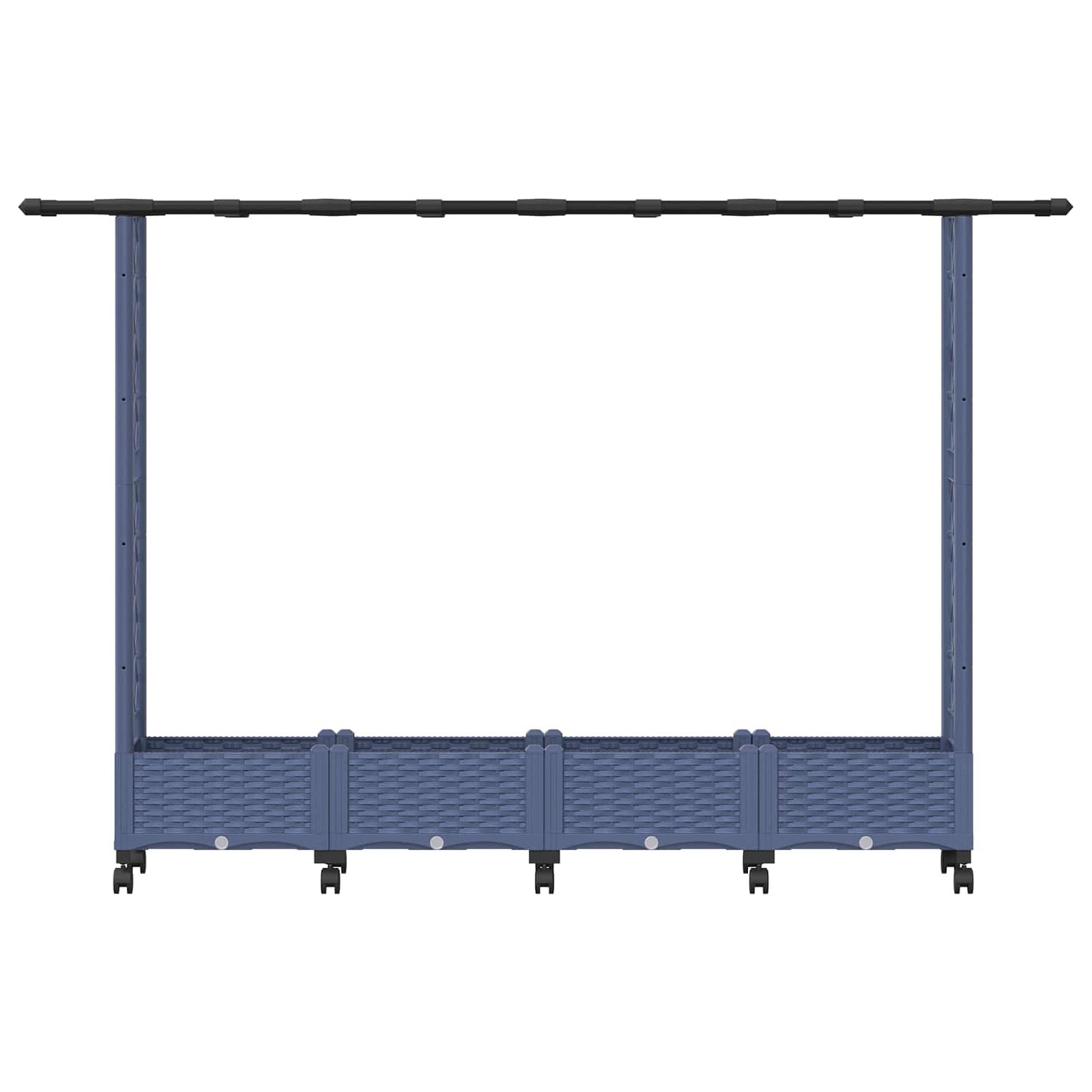 Verhoogd Bed met Trellis en Dak Grijs 203 x 40 x 127 cm PP