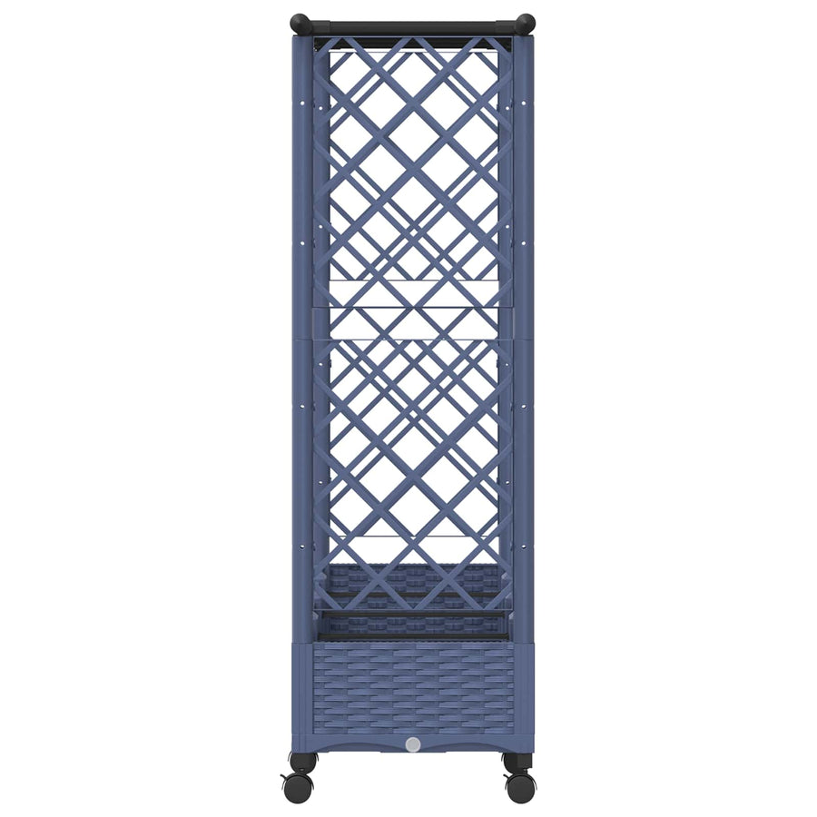 Verhoogd Bed met Trellis en Dak Grijs 203 x 40 x 127 cm PP