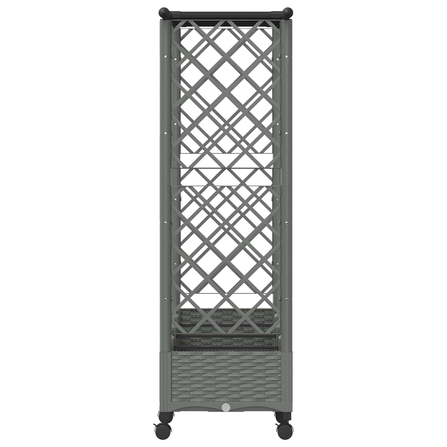 Verhoogd Bed met Trellis en Dak Lichtgrijs 203 x 40 x 127 cm PP