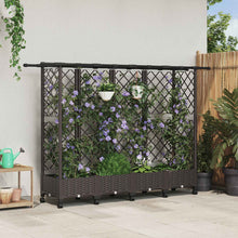 Verhoogd Bed met Trellis en Dak Bruin 202,5 x 40 x 127 cm PP