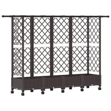 Verhoogd Bed met Trellis en Dak Bruin 202,5 x 40 x 127 cm PP