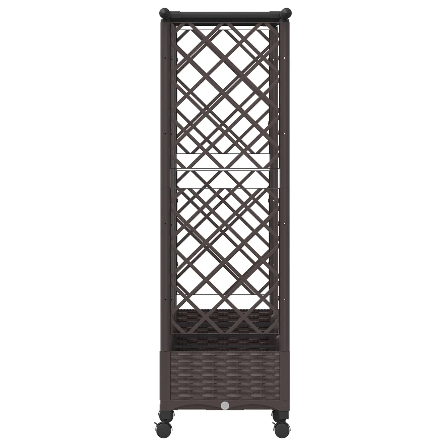 Verhoogd Bed met Trellis en Dak Bruin 202,5 x 40 x 127 cm PP