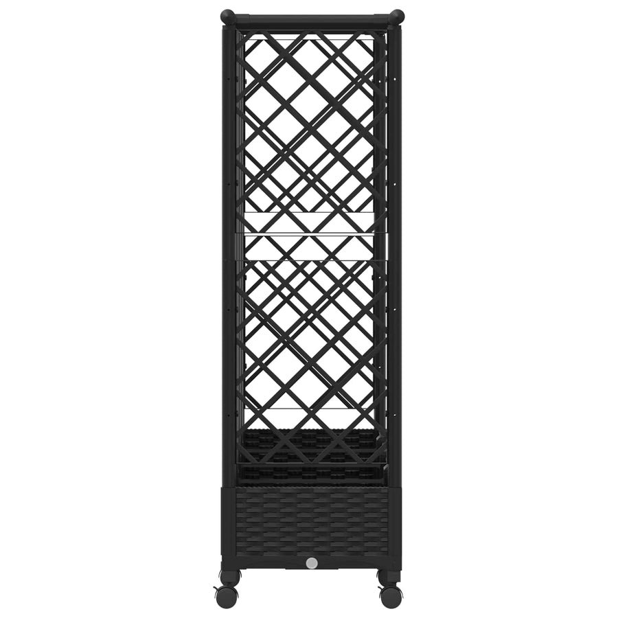 Verhoogd Bed met Trellis en Dak Zwart 202,5 x 40 x 127 cm PP