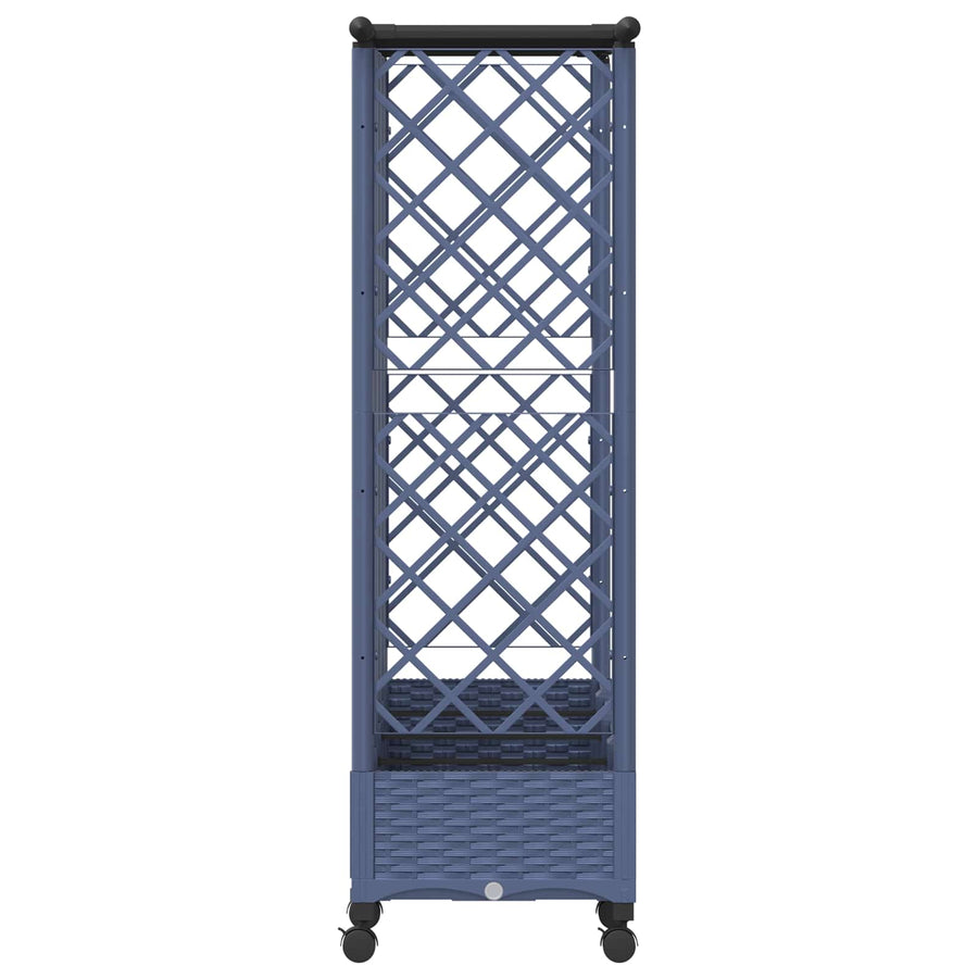 Verhoogd Bed met Trellis en Dak Grijs 202,5 x 40 x 127 cm PP