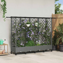 Verhoogd Bed met Trellis en Dak Lichtgrijs 202,5 x 40 x 127 cm