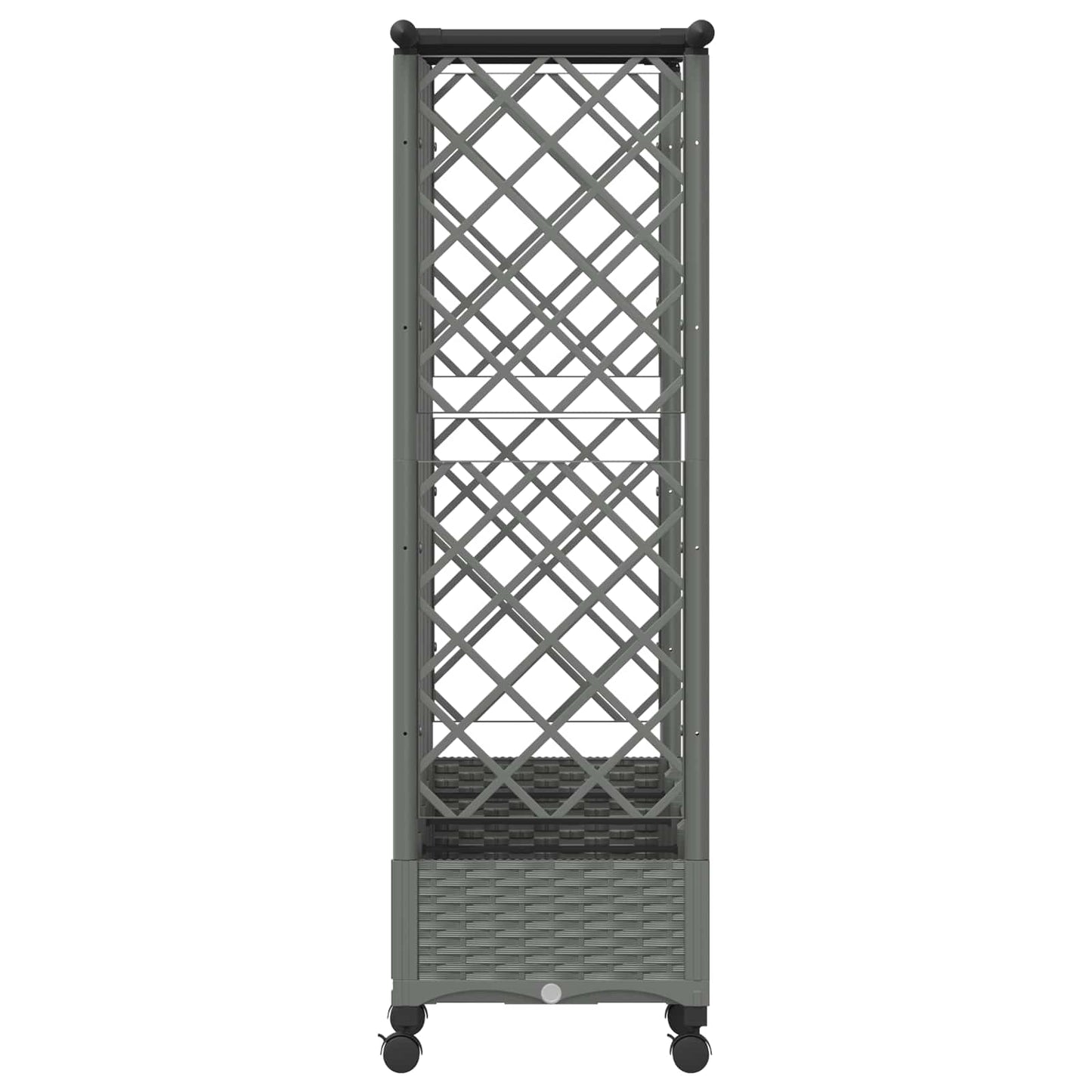 Verhoogd Bed met Trellis en Dak Lichtgrijs 202,5 x 40 x 127 cm