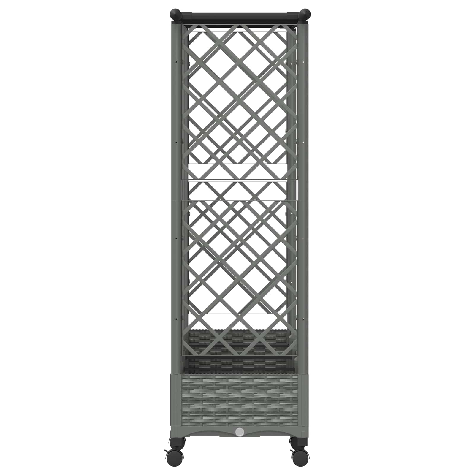 Verhoogd Bed met Trellis en Dak Lichtgrijs 202,5 x 40 x 127 cm