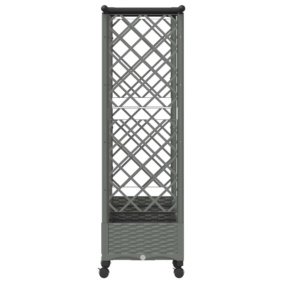 Verhoogd Bed met Trellis en Dak Lichtgrijs 202,5 x 40 x 127 cm