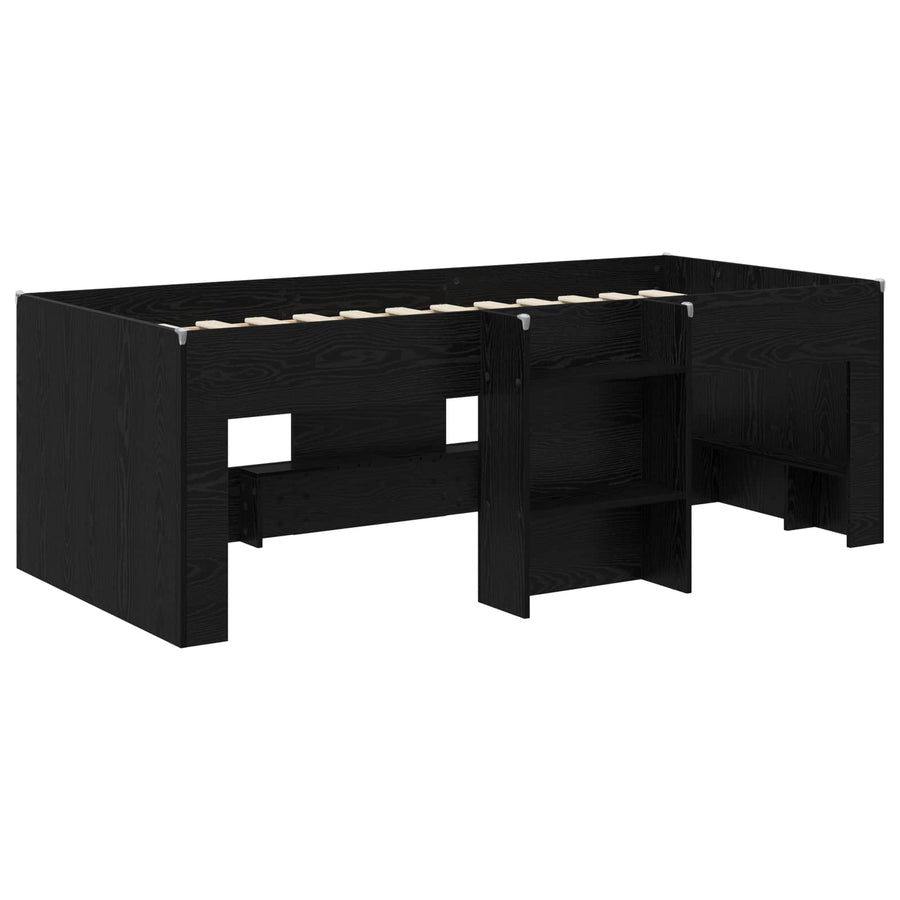 Kinder Hoogslaper 2 pcs Zwart eiken 203 x 101,1 x 68,5 cm
