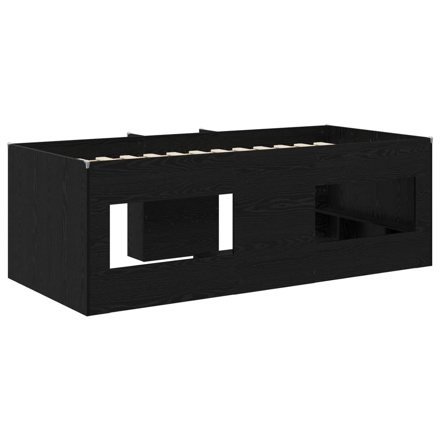 Kinder Hoogslaper 2 pcs Zwart eiken 203 x 101,1 x 68,5 cm