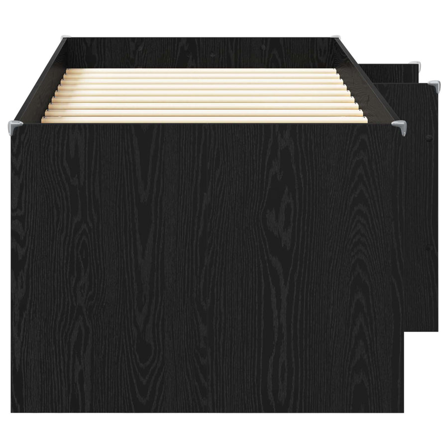 Kinder Hoogslaper 2 pcs Zwart eiken 203 x 101,1 x 68,5 cm