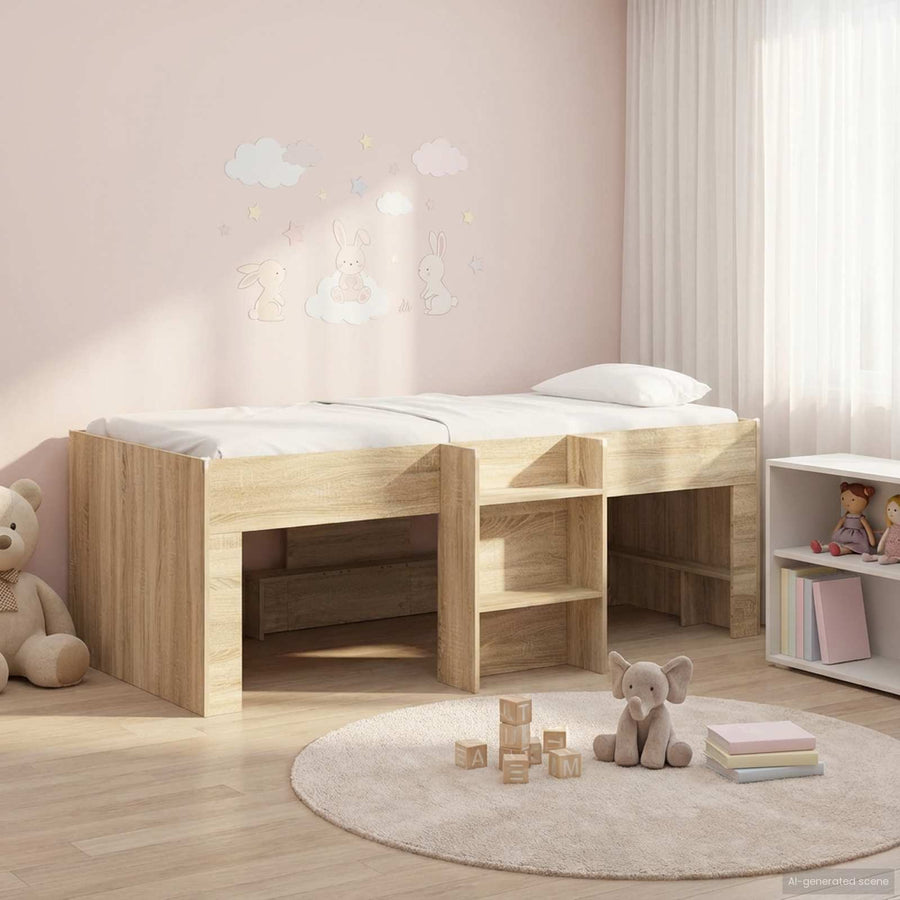 Kinderloftbed met ladder Sonoma 90 x 200 cm Geconstrueerd hout