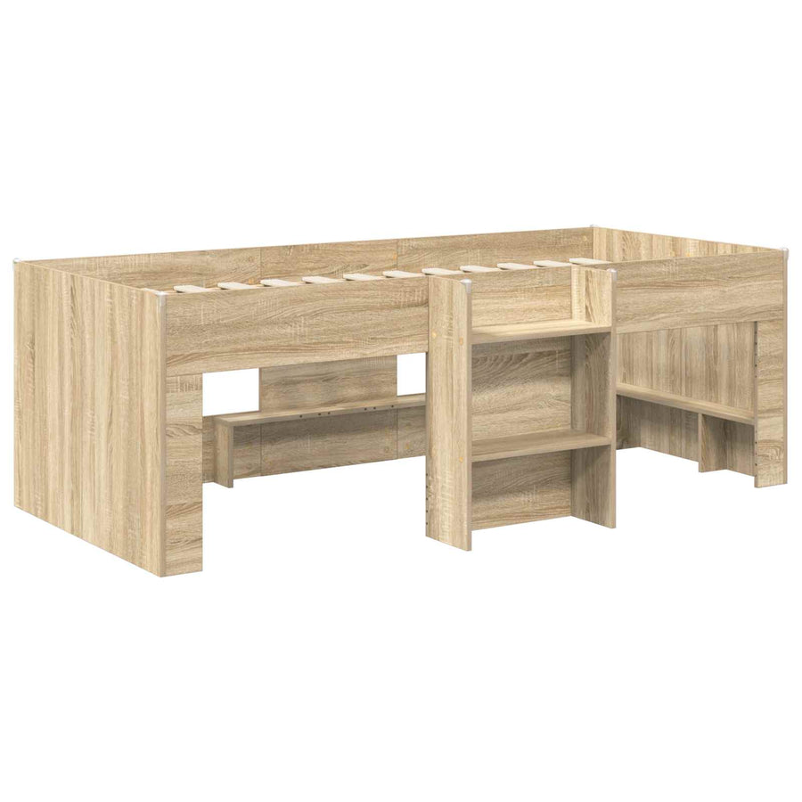 Kinderloftbed met ladder Sonoma 90 x 200 cm Geconstrueerd hout