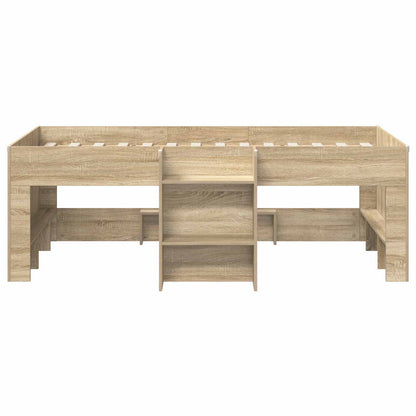 Kinderloftbed met ladder Sonoma 90 x 200 cm Geconstrueerd hout
