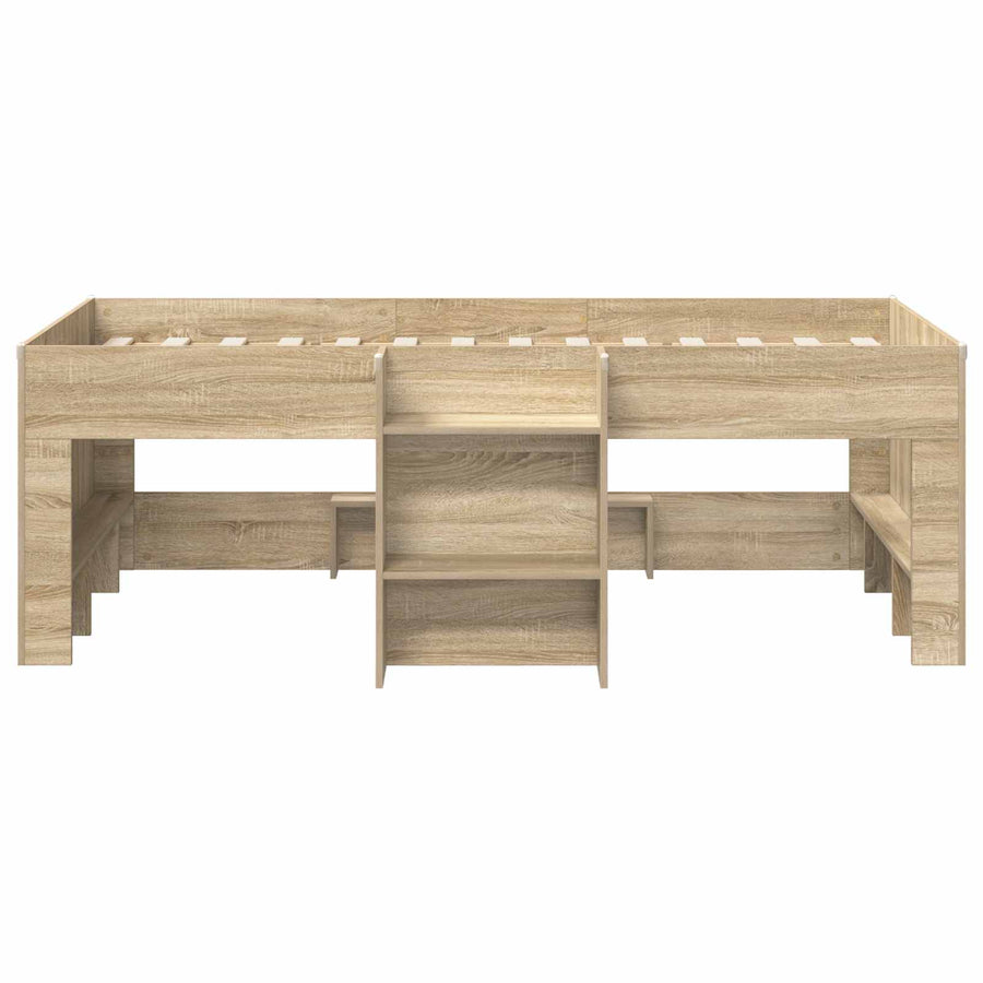 Kinderloftbed met ladder Sonoma 90 x 200 cm Geconstrueerd hout