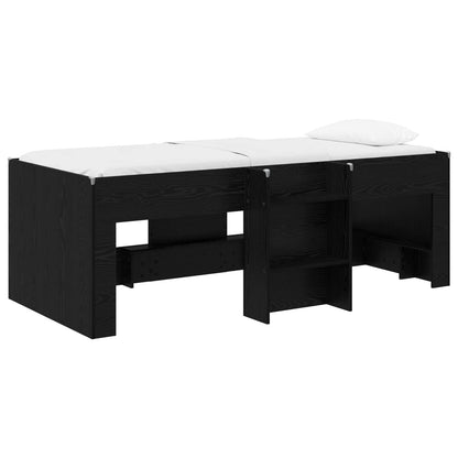 Kinder Hoogslaper 2 pcs Zwart eiken 98.5 x 200 cm Bewerkt hout