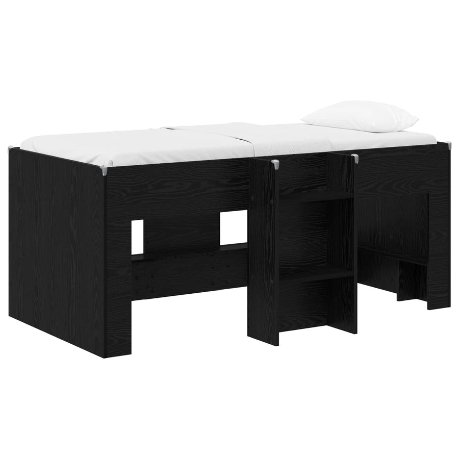 Kinder Hoogslaper 2 pcs Zwart eiken 163 x 101,1 x 68,5 cm