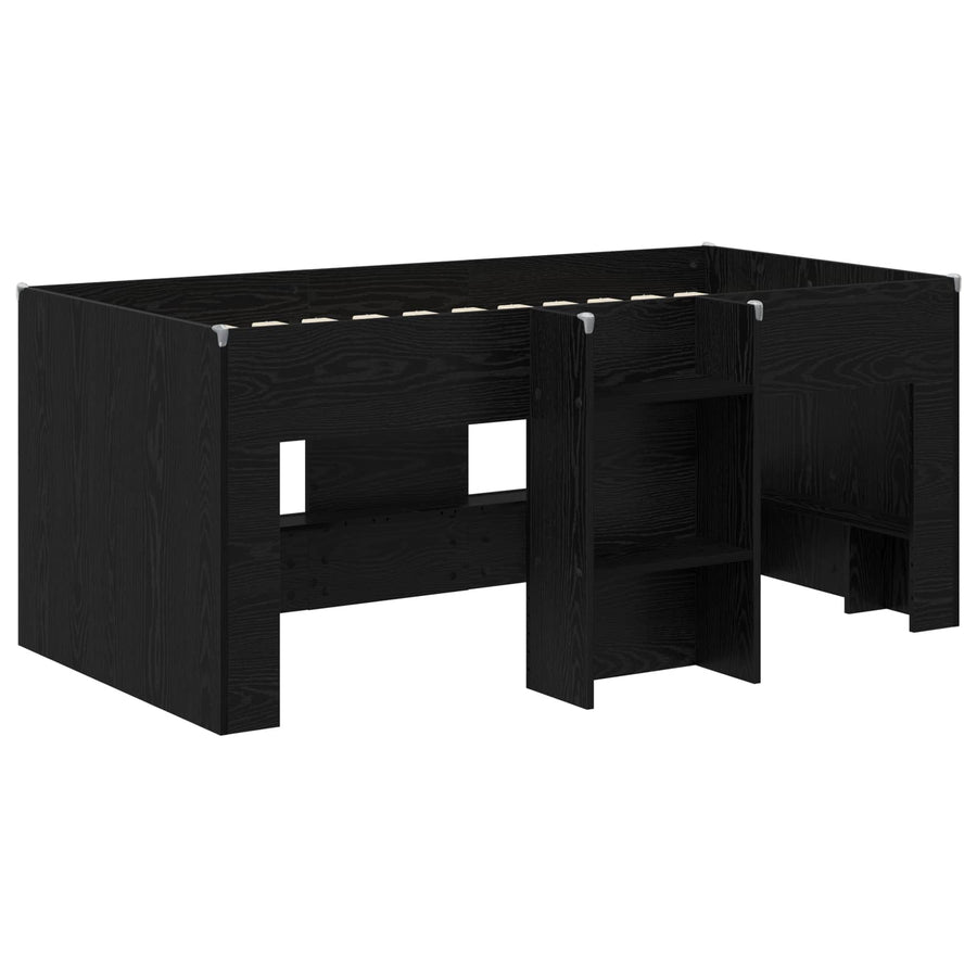 Kinder Hoogslaper 2 pcs Zwart eiken 163 x 101,1 x 68,5 cm