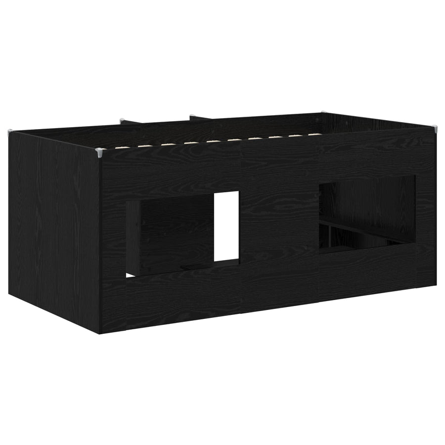Kinder Hoogslaper 2 pcs Zwart eiken 163 x 101,1 x 68,5 cm