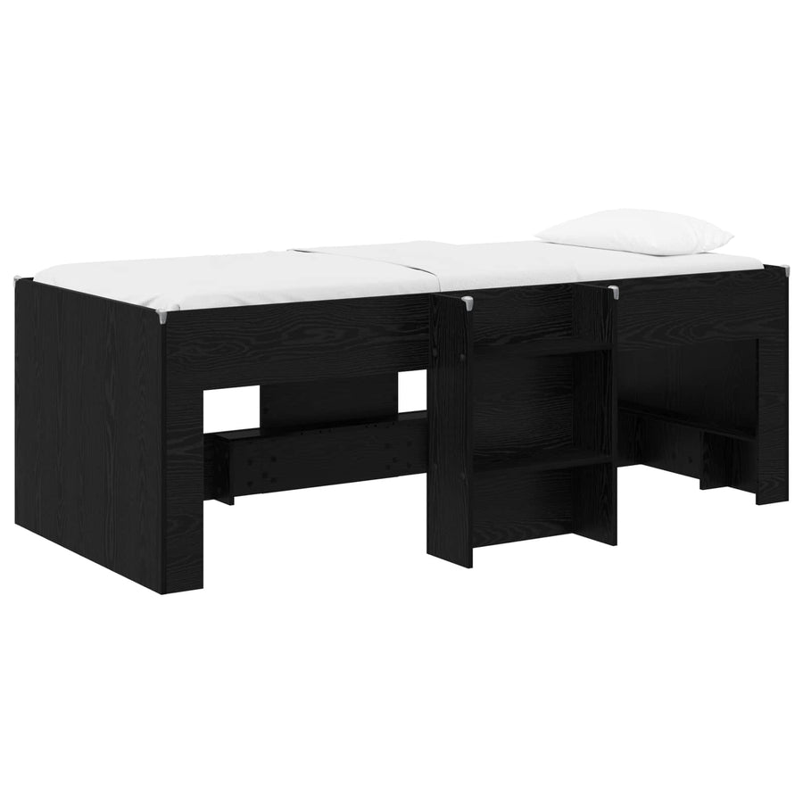 Kinder Hoogslaper 2 pcs Zwart eiken 90 x 190 cm Bewerkt hout