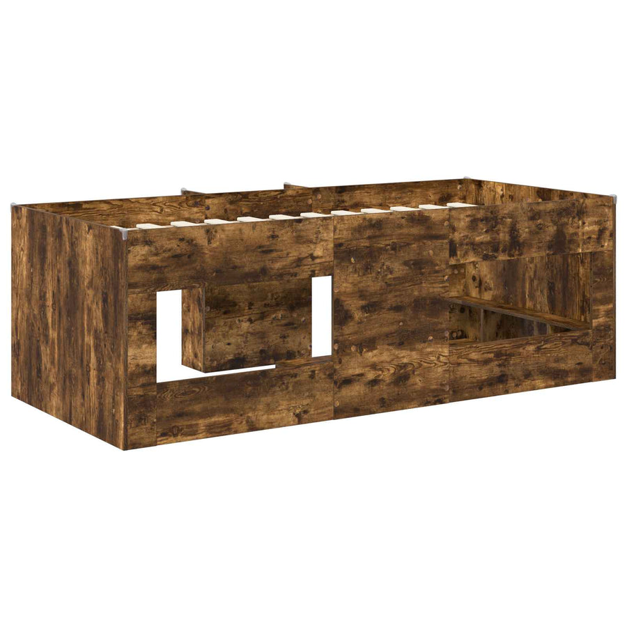 Kinder Hoogslaper 2 pcs Gerookt eiken 90 x 190 cm Bewerkt hout