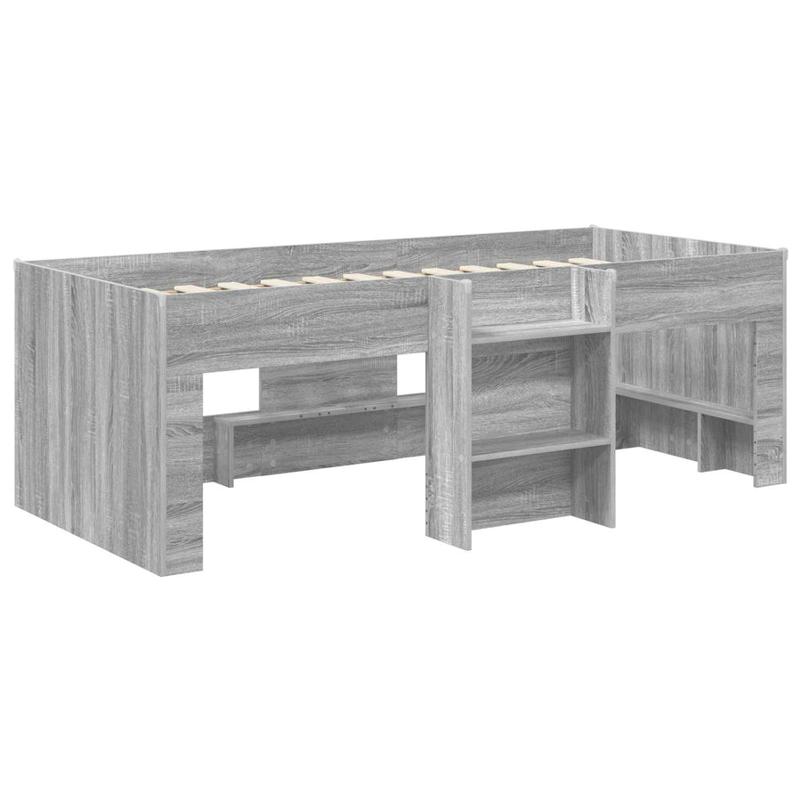 Kinder Hoogslaper 2 pcs Grijs Sonoma 90 x 190 cm Bewerkt hout