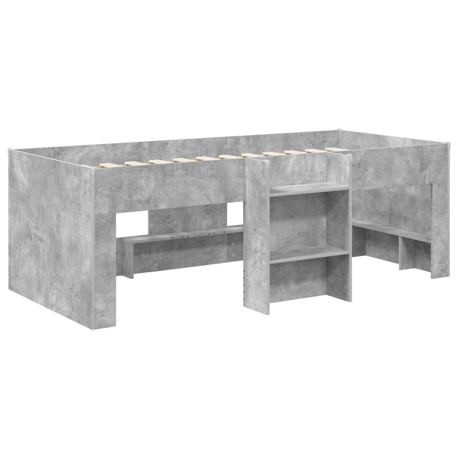 Kinder Hoogslaper 2 pcs Beton 193 x 96,1 x 68,5 cm Bewerkt hout