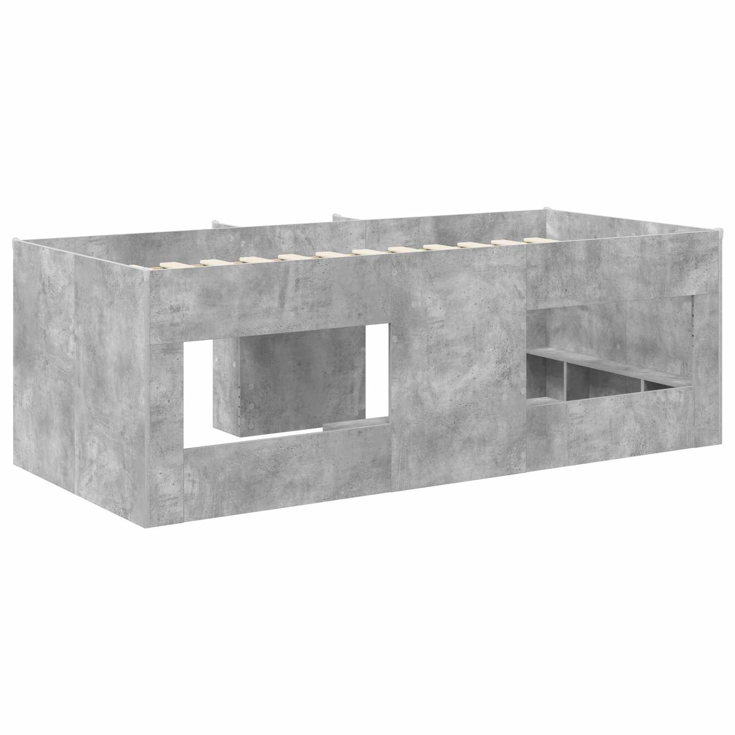 Kinder Hoogslaper 2 pcs Beton 193 x 96,1 x 68,5 cm Bewerkt hout