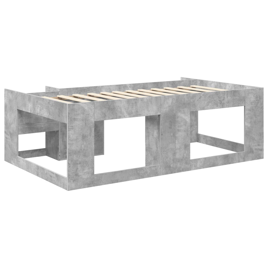 Jeugd bedframe met opbergruimte Betongrijs 80 x 200 cm
