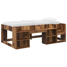 Jeugd bedframe met opbergruimte Oud hout 80 x 200 cm