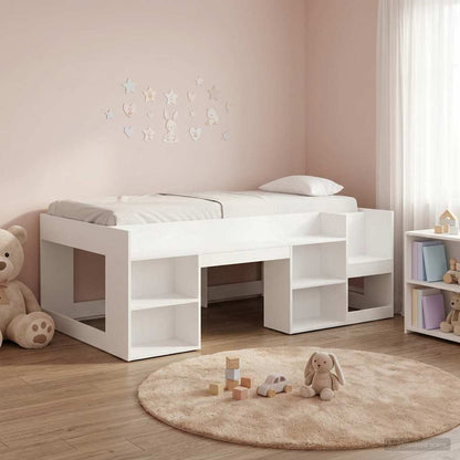 Jeugd bedframe met opbergruimte Wit 98.5 x 200 cm Bewerkt hout