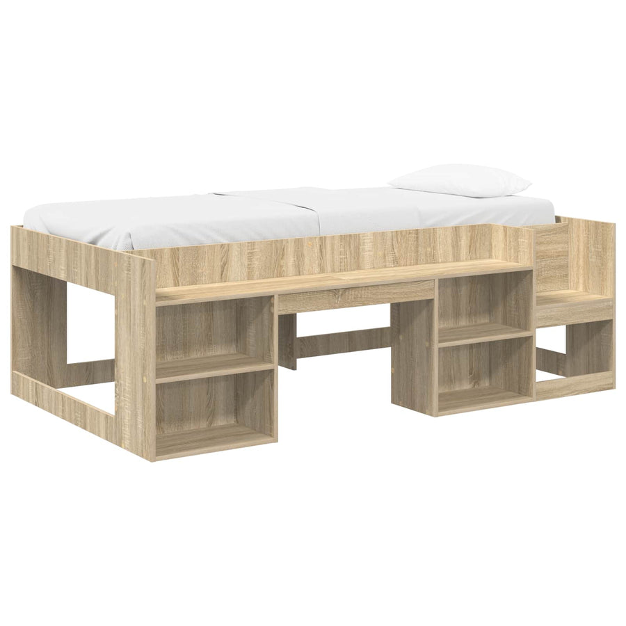 Jeugd bedframe met opbergruimte Sonoma Eiken 98.5 x 200 cm