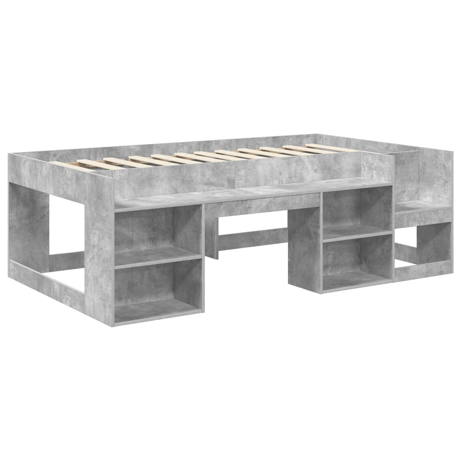 Jeugd bedframe met opbergruimte Betongrijs 98.5 x 200 cm