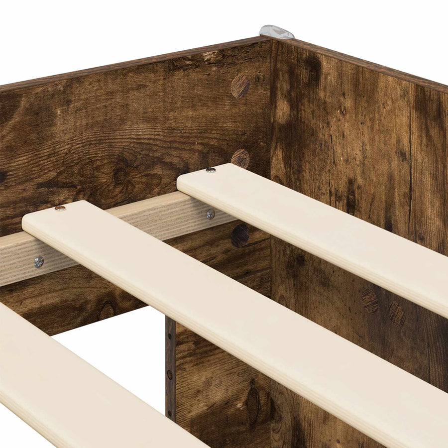 Jeugd bedframe met opbergruimte Oud hout 98.5 x 200 cm