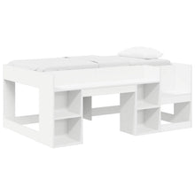 Jeugd bedframe met opbergruimte Wit 80 x 160 cm Bewerkt hout
