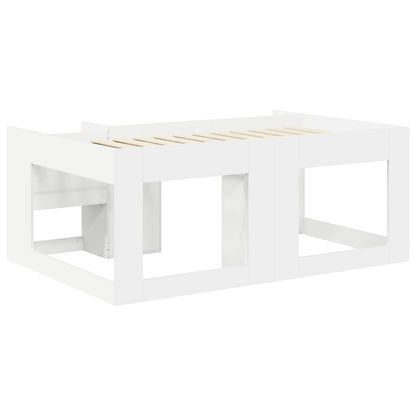 Jeugd bedframe met opbergruimte Wit 80 x 160 cm Bewerkt hout