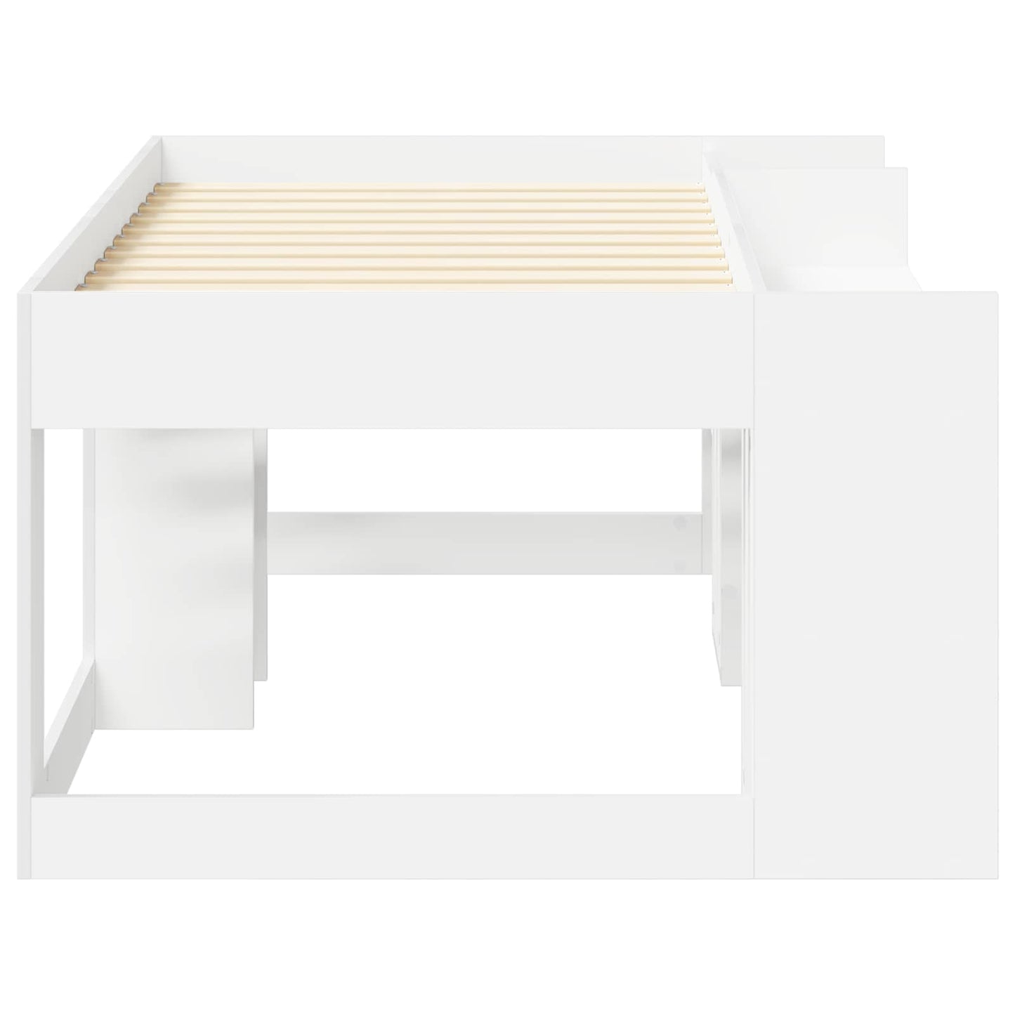 Jeugd bedframe met opbergruimte Wit 80 x 160 cm Bewerkt hout